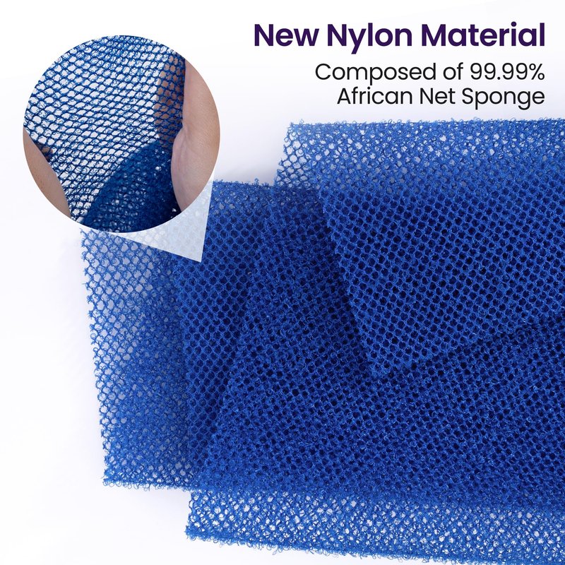African Bath Sponge African Net Long Net Bath Sponge Exfoliating Shower Body Scrubber Back Scrubber Skin Smoother,Great for Daily Use