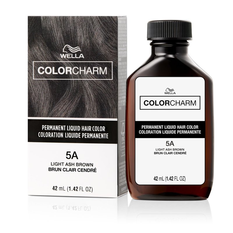 COLORCHARM Permanent Liquid Hair Color | 5A Light Ash Brown | Up to 100% Gray Coverage | 1.42 Fl Oz