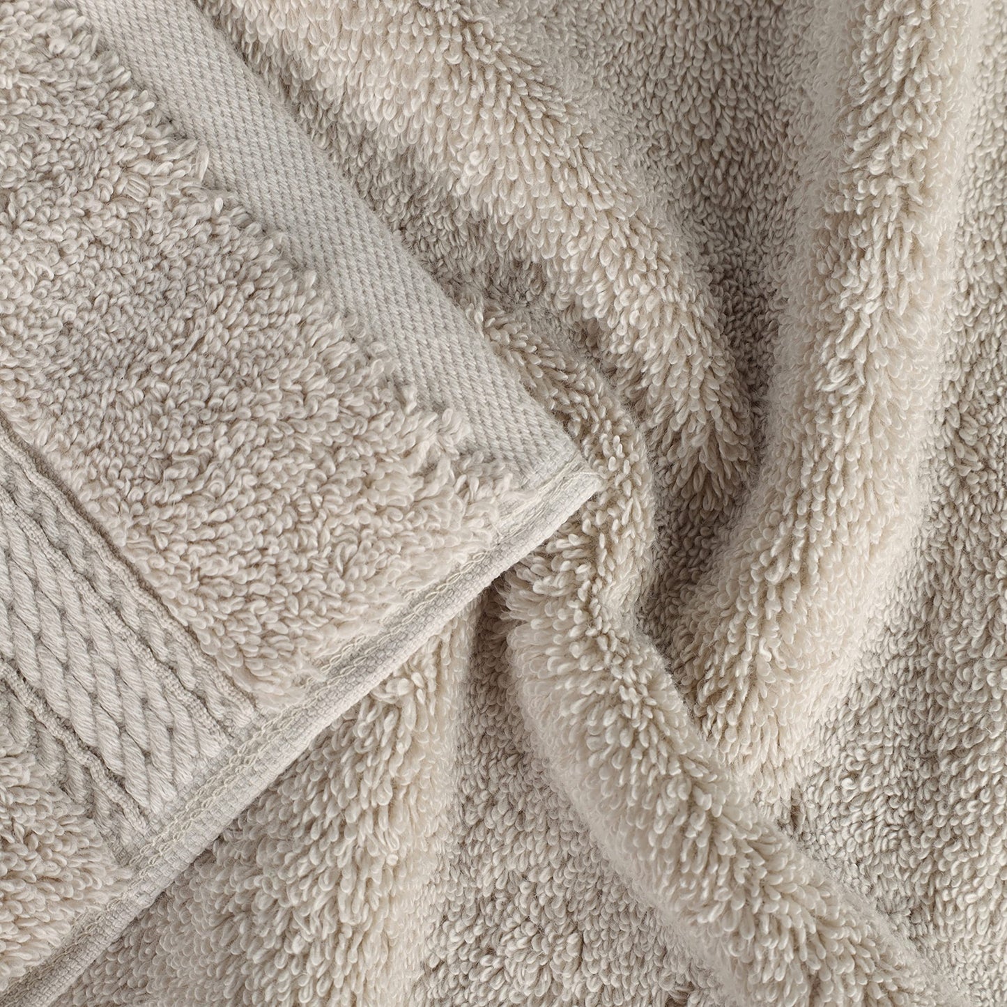 SUPERIOR Egyptian Cotton Pile Heavyweight Bath Sheet, 2 Piece Set, Stone