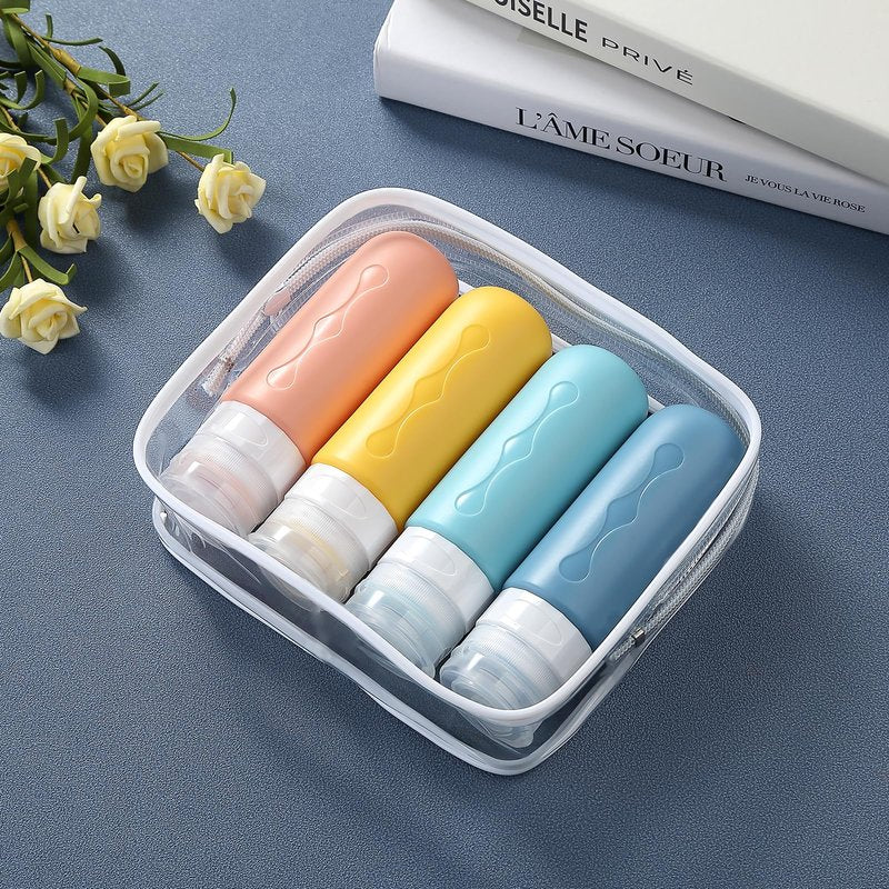 Gemice Travel Bottles for Toiletries, Tsa Approved, Travel Size Containers, BPA Free Leak Proof Tubs Refillable Liquid Accessories for Cometic Shampoo and Lotion Soap
