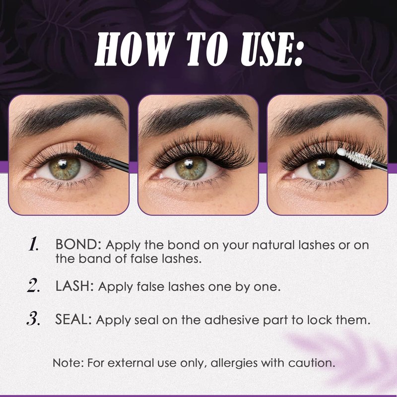 GAQQI Lash Cluster Glue, Lash Bond and Seal Waterproof Eyelash Glue for Eyelash Clusters, Strong Hold Adhesive for DIY Use, Latex-Free Safe Formula