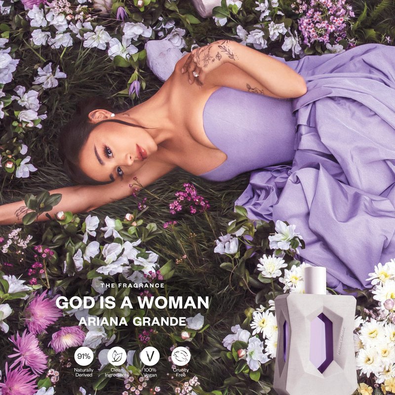 Ariana Grande God is a Woman Eau de Parfum – Fruity Musk Fragrance for Women – Women's Perfume with Notes of Orris, Pear, Vanilla & Cedarwood – 1.7 Fl Oz