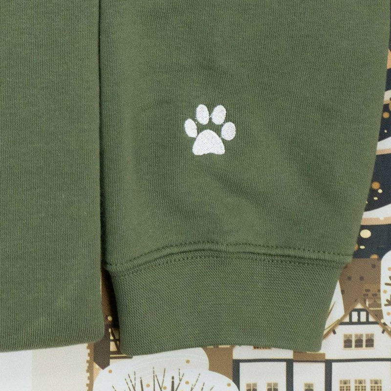 Nani - Dog Mom Mama Mommy Embroidered Crewneck Sweatshirt Paw On Sleeve for Women - Gifts For New Dog Mom Mama Birthday Christmas Mothers Day Valentine Embroidery Pullover Sweater Shirt