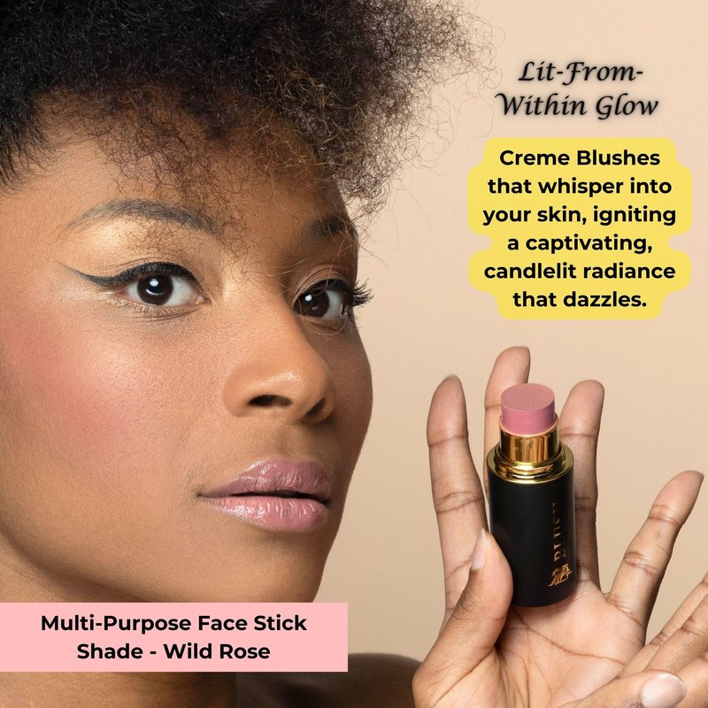 Cream Blush Stick by Phoenix Beauty – 3-in-1 Cheek, Lip & Eye Color | High Pigment, Hydrating Formula with Shea Butter & Hyaluronic Acid | Multi-Use Makeup Stick for Dewy Skin (Wild Rose, Regular)