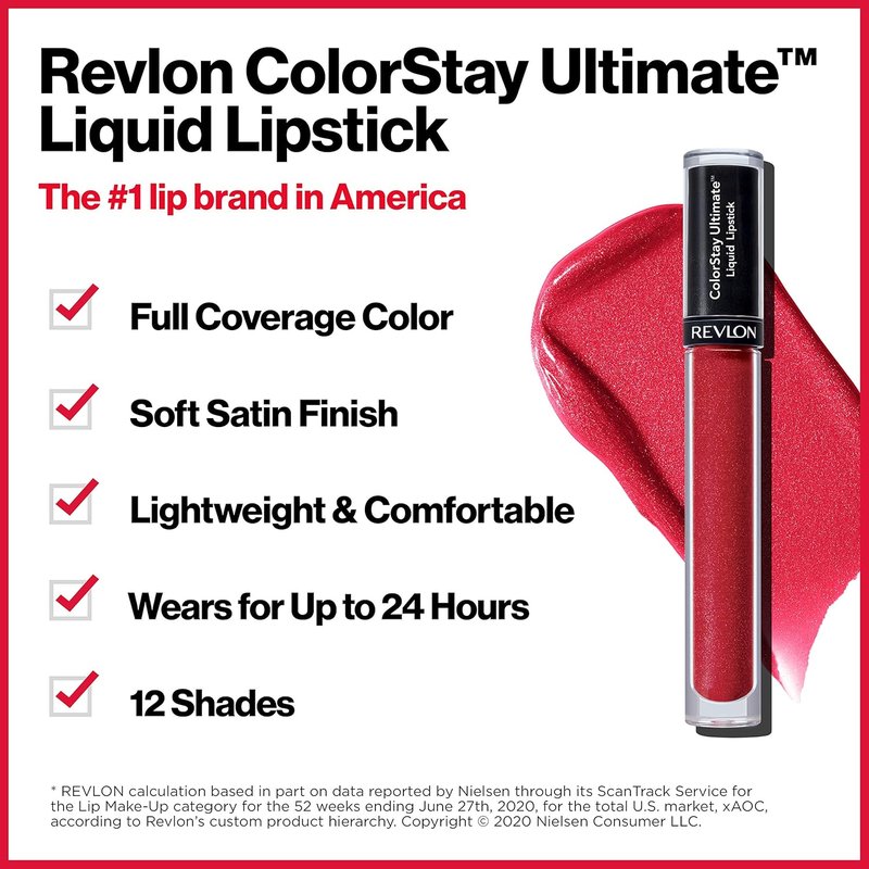 Revlon ColorStay Ultimate Liquid Lipstick - Longwear Satin Finish Lip Color | 060 Ultimate Orchid, 0.1 fl oz
