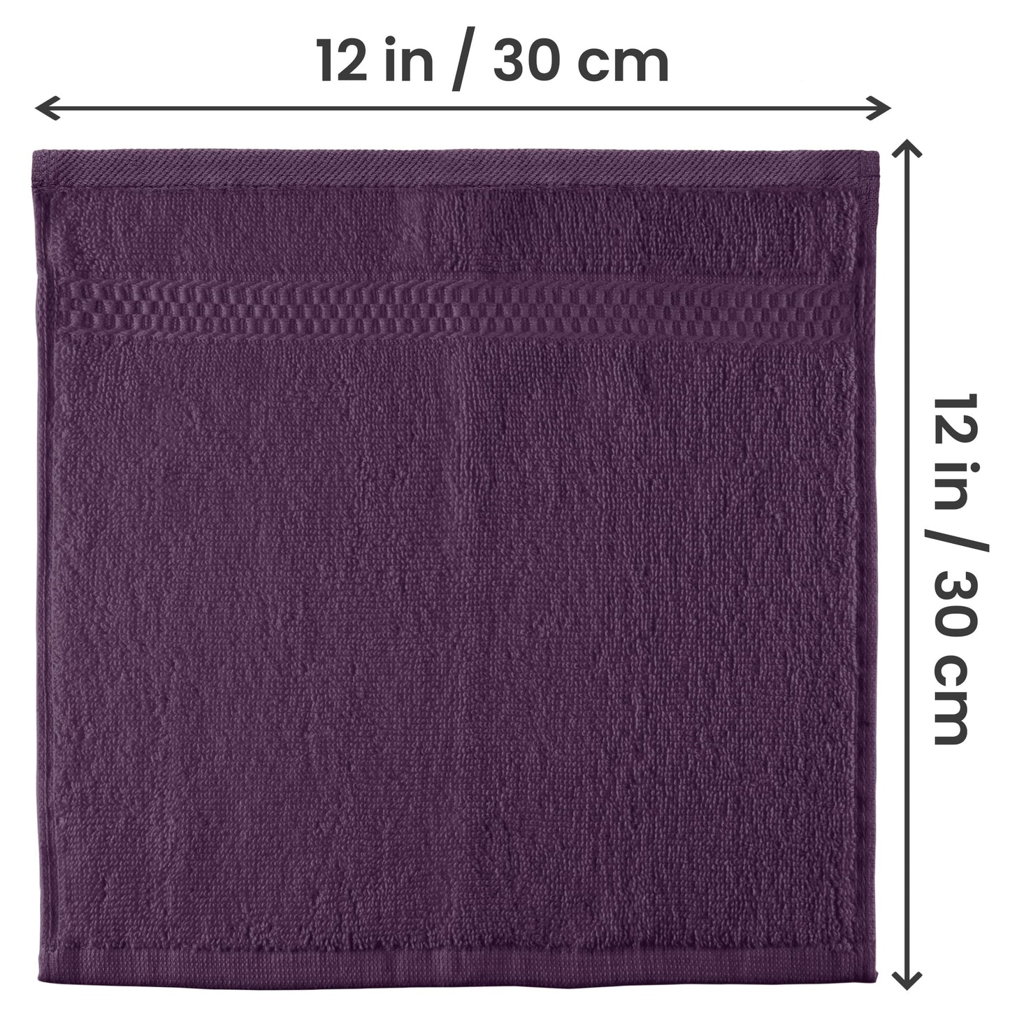 Utopia Towels 12 Pack Premium Wash Cloths Set, 12 by 12 Inches, 100% Cotton Ring Spun, Highly Absorbent and Soft Feel Essential Washcloths for Bathroom, Spa, Gym, and Face, Plum