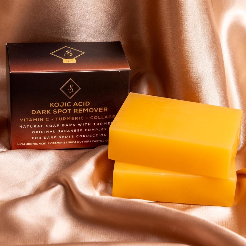 Dark Spot Remover Soap Bars - Vitamin C, Retinol & Collagen Infused | Turmeric & Hyaluronic Acid Benefits