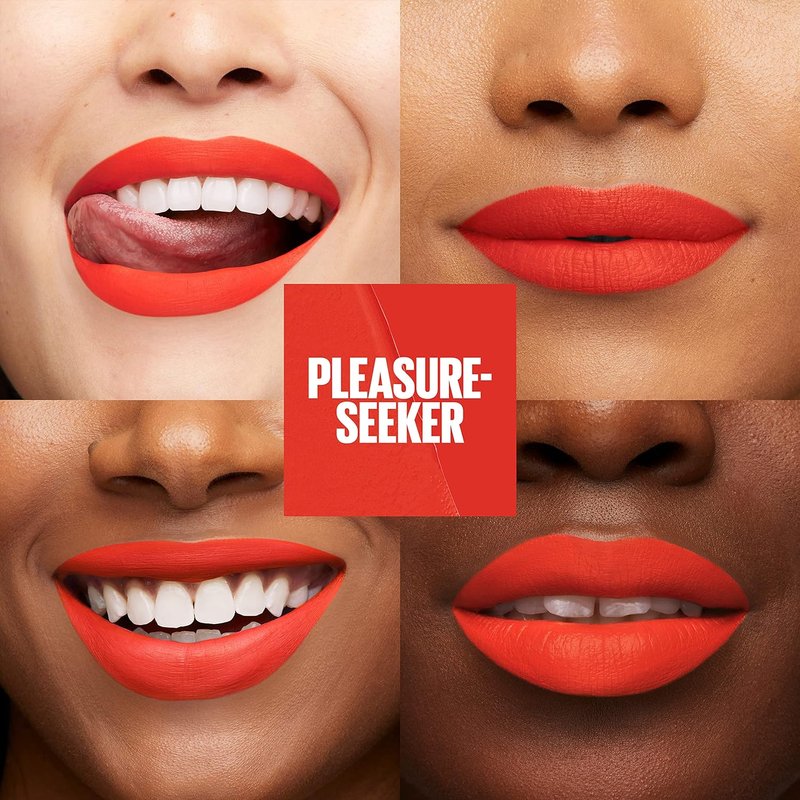 Maybelline Super Stay Matte Ink Liquid Lip Color - Long Lasting, Transfer Proof Lipstick | Pleasure Seeker Red, 1 Count