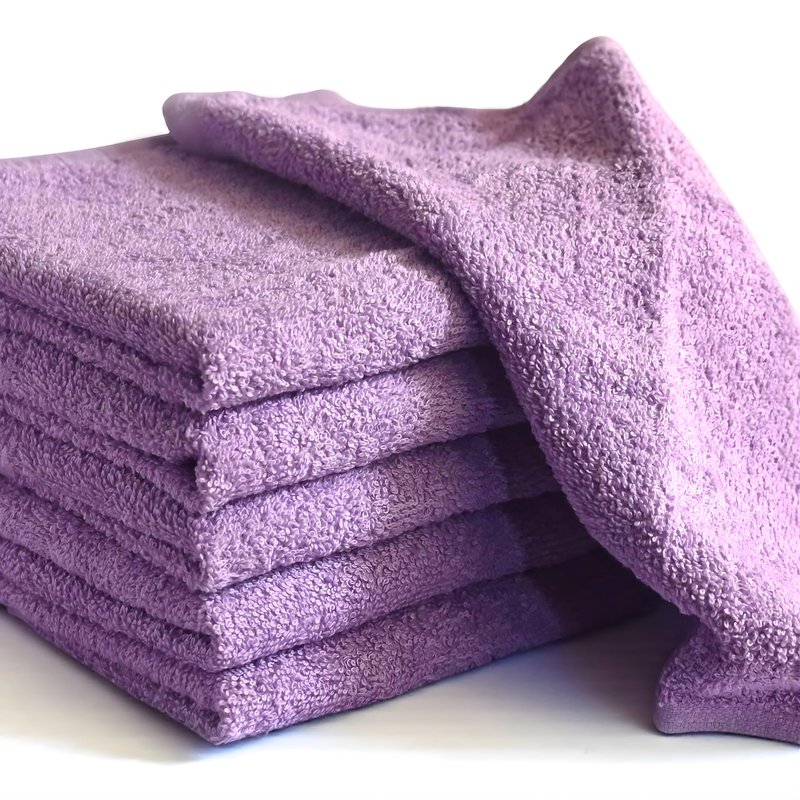 LIVINATI Lavender 100% Cotton Wash Cloths for Showering Body and Face - 12"X12" 6 Pack Washcloths - Small Terry Towel Bath Rags for Adults and Kids Bathroom - Soft Absorbent