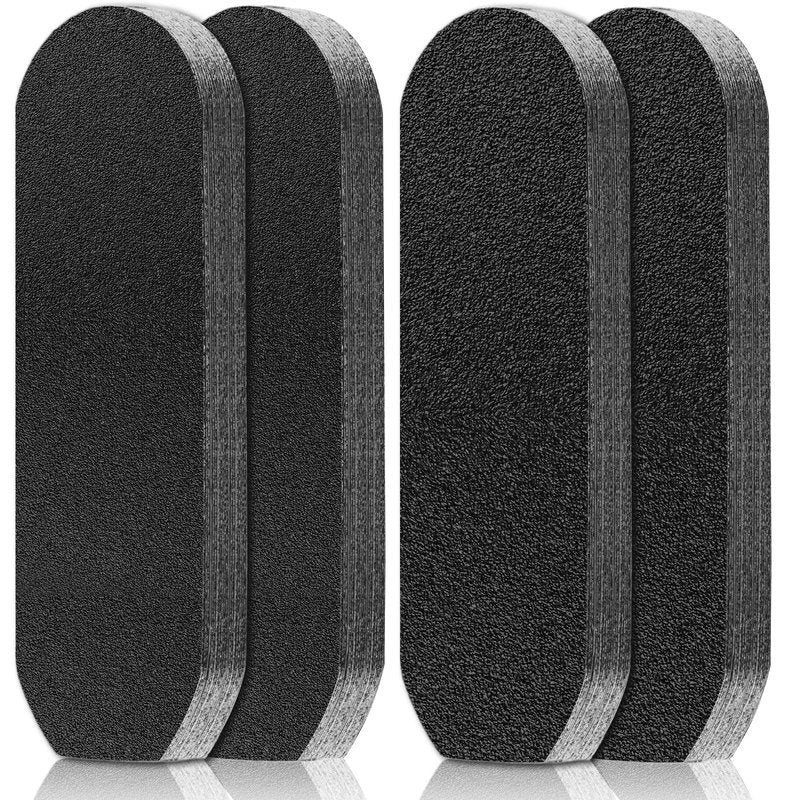 Flutesan 80 Pcs Professional Collection Stainless Steel Foot File Refill 180 Grit and 120 Grit Replacement Pads Coarse Fine Pedicure File Refills Double Side Reusable Foot Rasp Pad with Removable Glue