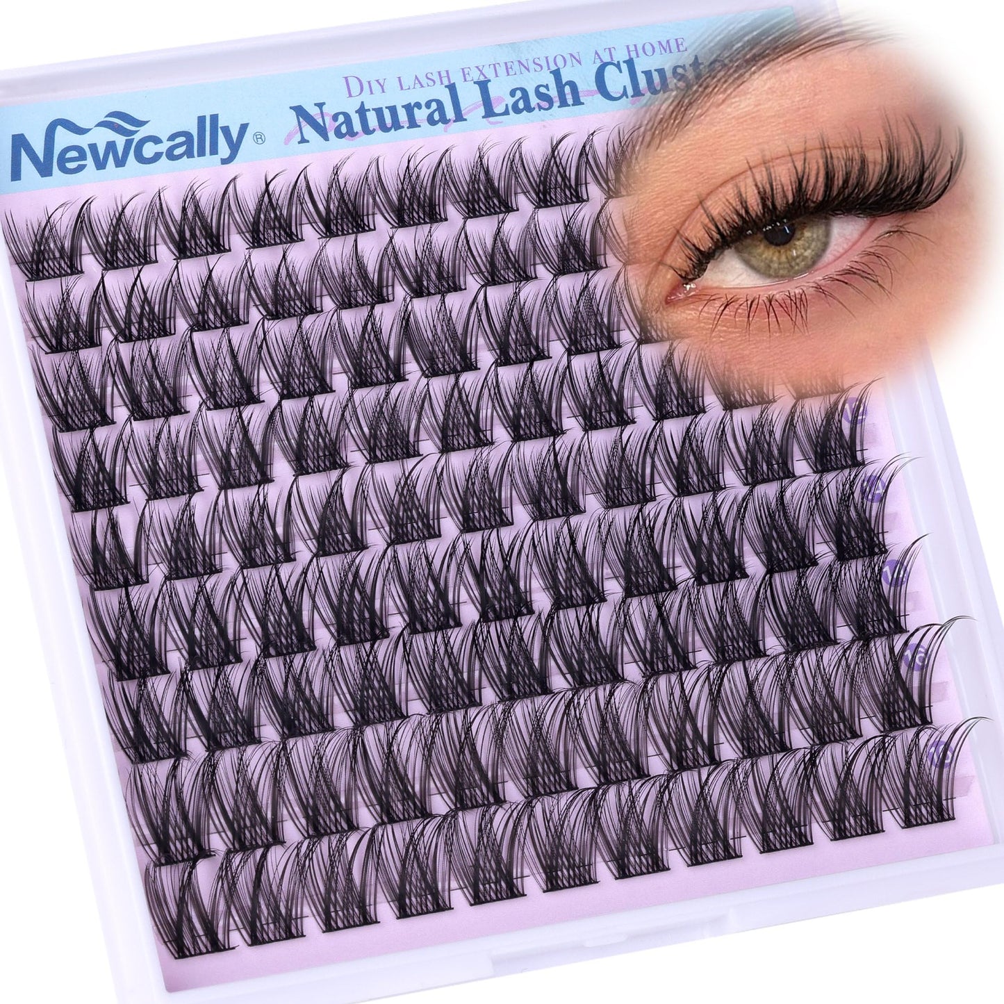 Wispy Lash Clusters Natural Look Cluster Eyelash Extensions 3D Look Eyelash Clusters CD-curly 10-16MM DIY Lash Extension at Home Easy to Use Individual Lashes Clean Eye Makeup by Newcally