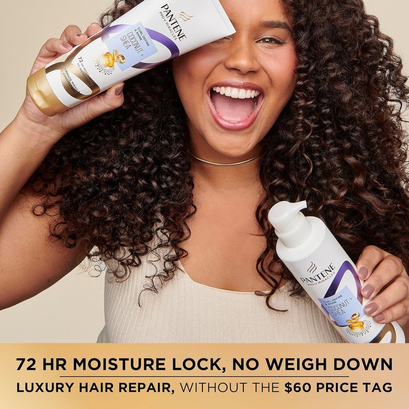 Pantene Pro-V Curl Define & Shine Shampoo - Coconut & Shea, Sulfate-Free, 13.5 FL OZ
