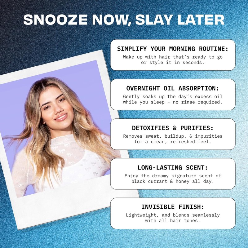 FoxyBae Overnight Dry Shampoo Spray - Biotin & Charcoal Formula for Oily Hair | 7 fl oz