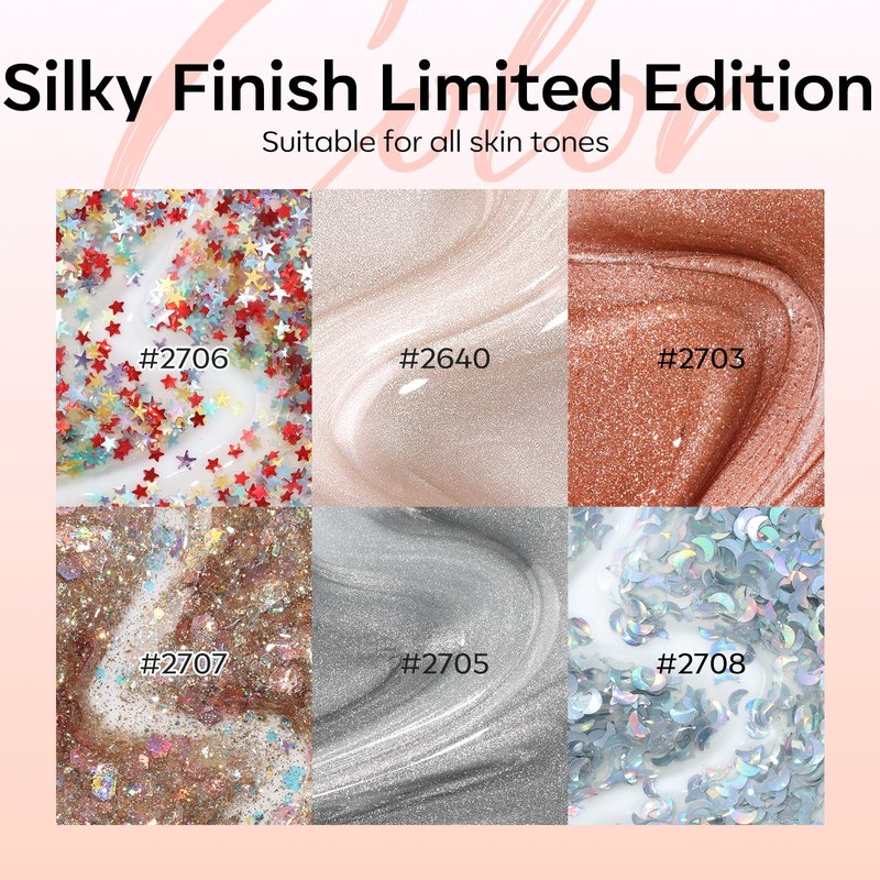Modelones Gel Nail Polish Set, 6 Colors 2026 Nude Brown Sliver Cat Eye Gel Polish Creative Stars Moon Shape Glitter Nail Polish with Magnet& Wooden Stick All Seasons Soak Off LED Manicure Kit DIY Gift