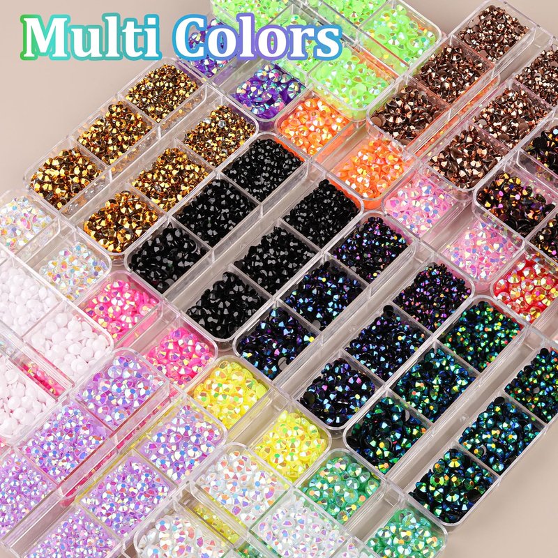 Resin Jelly Rhinestones for Crafting with B7000 Jewelry Glue, 2 Boxes Light Pink AB Flatback Crystals with 2Pcs 10ml Glue, Bedazzling Non Hotfix Gems for DIY Tumblers Clothing Shoes Manicure