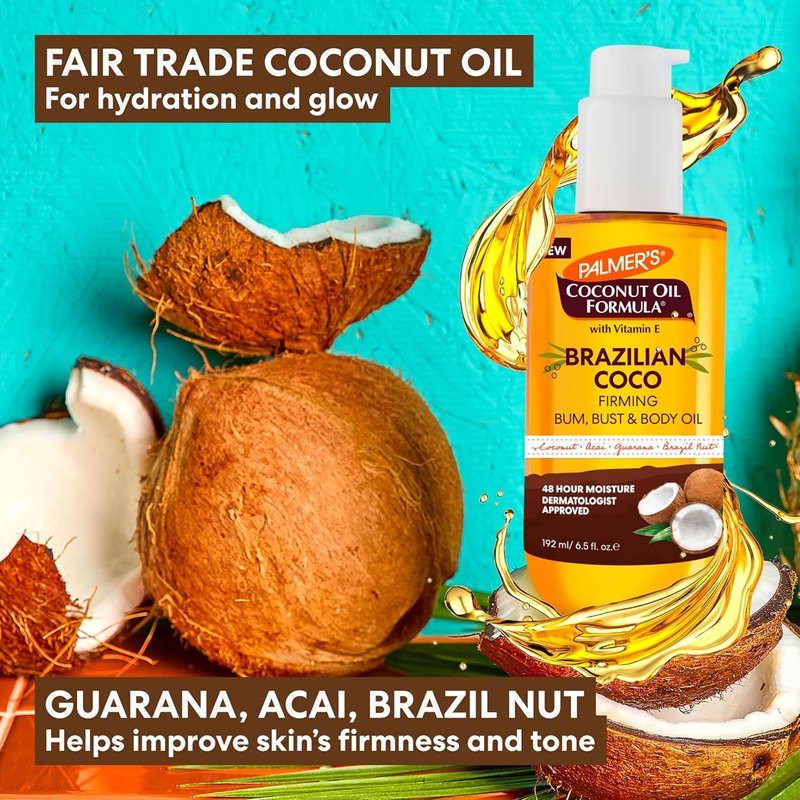 Palmer's Coconut Oil Formula Firming Body Oil - Skin Tightening & 48Hr Moisture, 6.5 Fl Oz