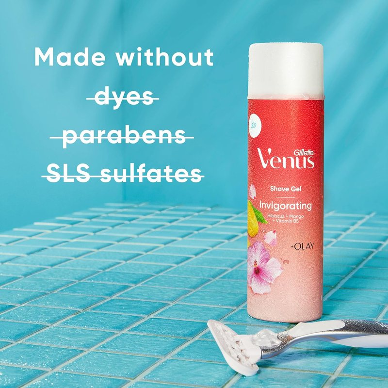 Gillette Venus Shave Gel - Invigorating Mango & Hibiscus Scent | Women’s 7 oz Cream, Pack of 6 (42 oz Total)