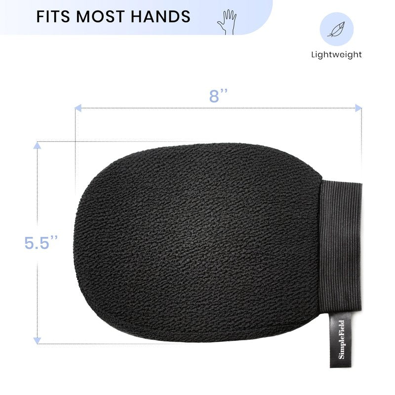 SimpleField Korean Exfoliating Mitt for Remove Dead Skin. 100% Viscose Deep Kessa Exfoliating Glove for Body Scrub, Keratosis Pilaris and Self Tanning Removal. Easily Smooth Skin Surface. (1 Piece)