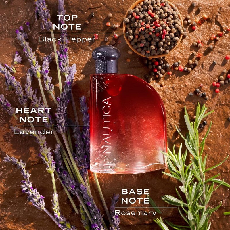 Nautica Red Eau de Toilette for Men - Aromatic Fougere Fragrance with Black Pepper & Lavender | 1.6oz