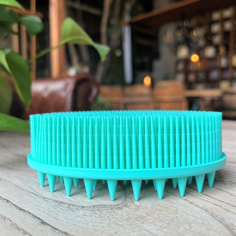 Premium Sensory Brush for Kids or Autism,Soft Silicone Body Scrubber,2 in 1 Sensory Room Occupational Therapy Sensory Brushes,Silicone Loofah,Pets Shower Brush Bath Brush Shampoo Brush(Spikes-Teal)