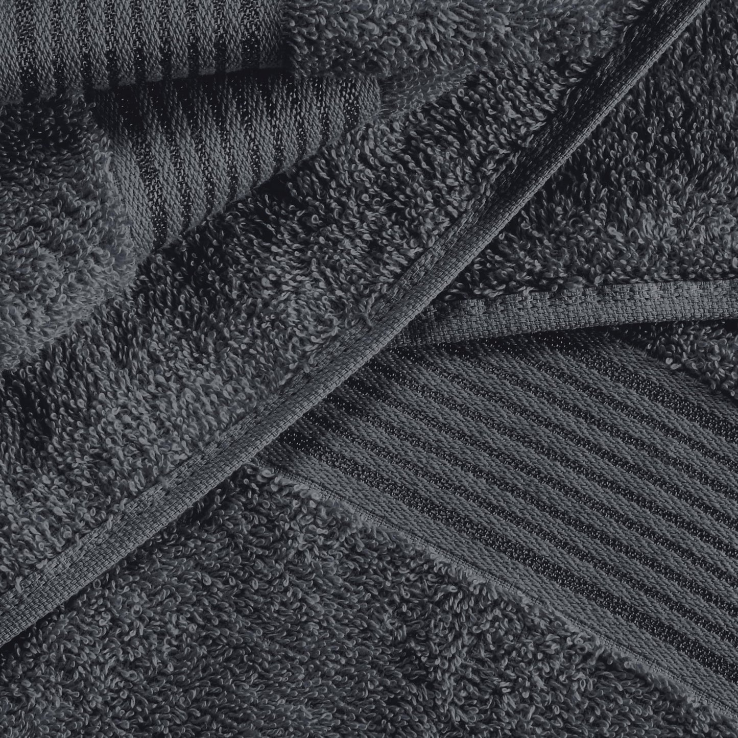Belizzi Home Ultra Soft 6 Pack Cotton Towel Set, Contains 2 Bath Towels 28x55 inch, 2 Hand Towels 16x24 inch & 2 Wash Coths 12x12 inch, Ideal Everyday use, Compact & Lightweight - Charcoal Grey