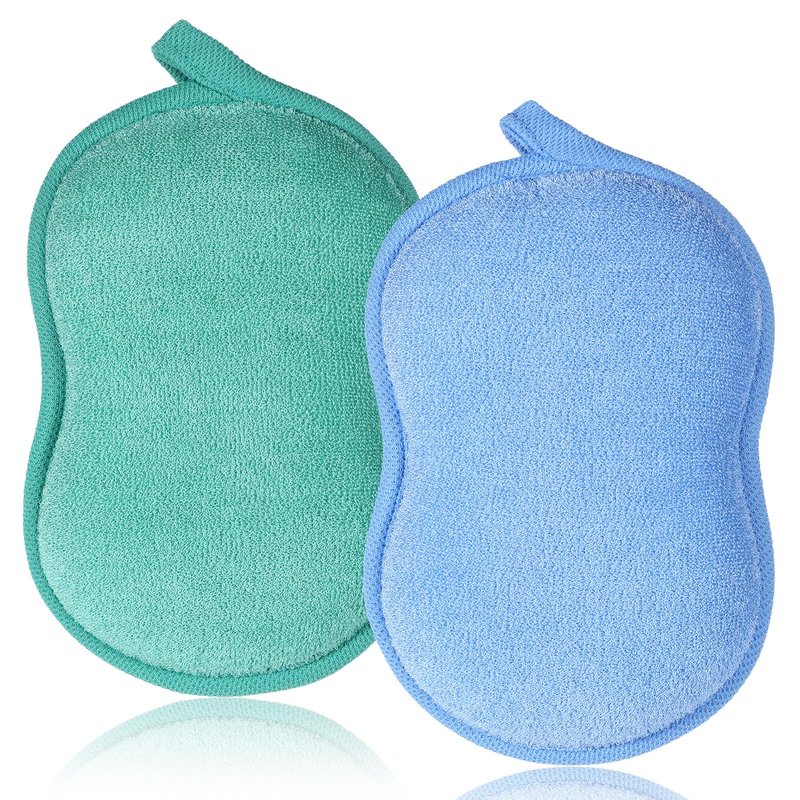 HJZHII 2Pcs Baby Bath Sponge, Soft Sponge for Bathing, Double-Sided Absorbent Loofah for Infants Kids Men Women