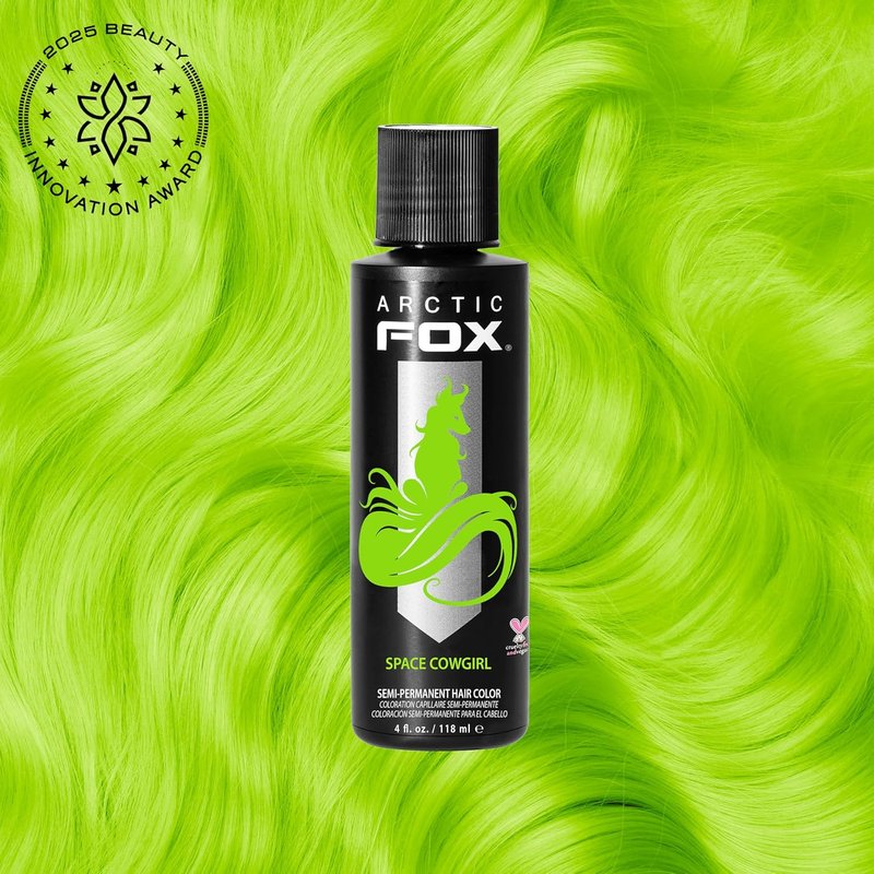 Arctic Fox Semi-Permanent Hair Dye - Vegan Conditioning Formula | Vibrant Green Space Cowgirl, 4 Fl Oz