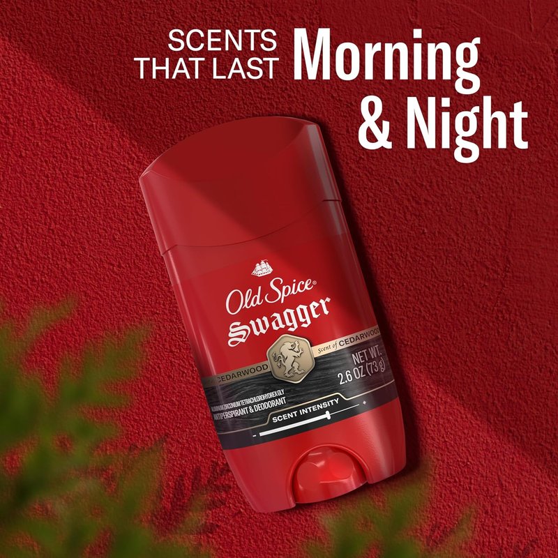 Old Spice Antiperspirant Deodorant - 24/7 Sweat & Odor Protection, Swagger Cedarwood Scent, 2.6 oz (Pack of 2)