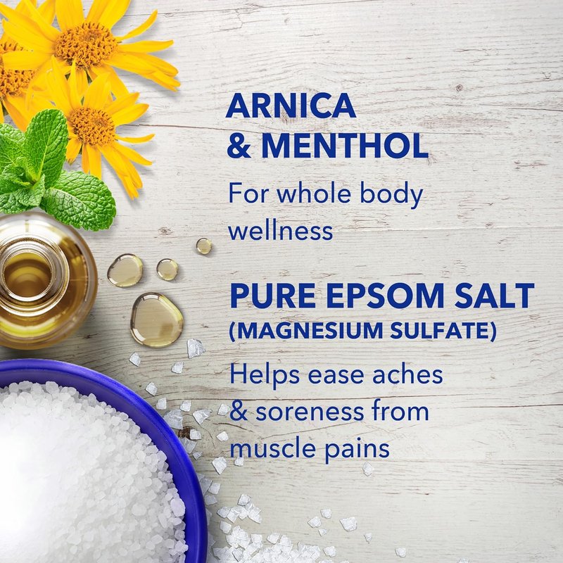 Dr Teal's Arnica Epsom Salt Soak - Muscle Recovery with Menthol & Essential Oils | 3 lbs