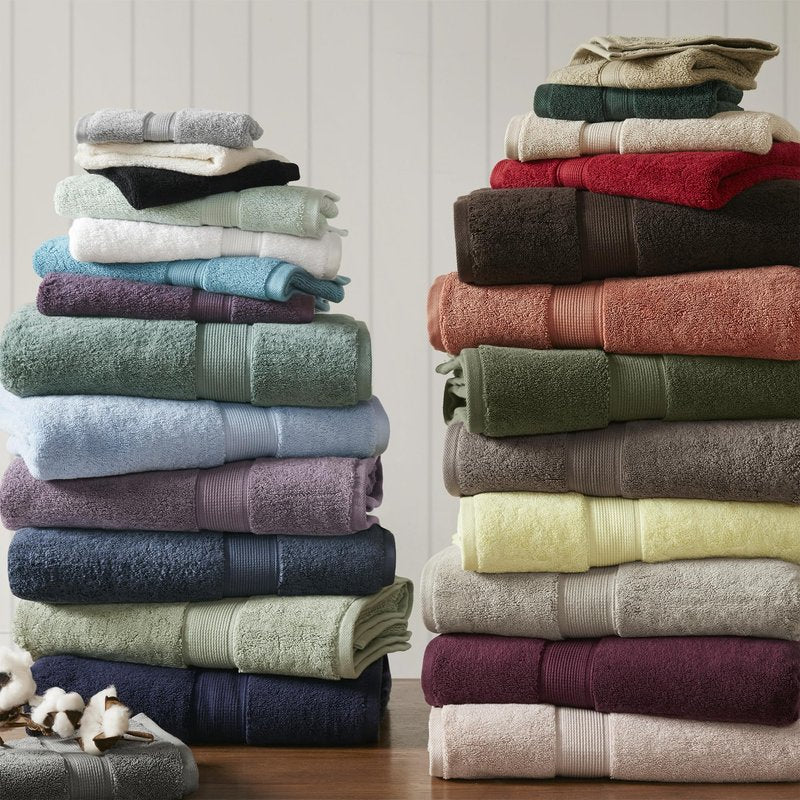 Madison Park 800GSM Bathroom Towel Set of 8 100% Cotton Bath Towel Set for Bathroom Luxurious Highly Absorbent 2 Bath Towels 2 Hand Towels 4 Washcloths Quick Dry Spa Quality Natural