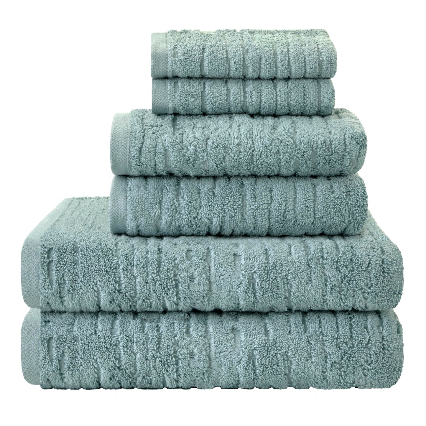 SKL Home CloudSoft 100% Cotton Luxury 6-Piece Towel Set, 600 GSM, Ultra Plush & Absorbent - 2 Bath Towels, 2 Hand Towels, 2 Washcloths, Teal