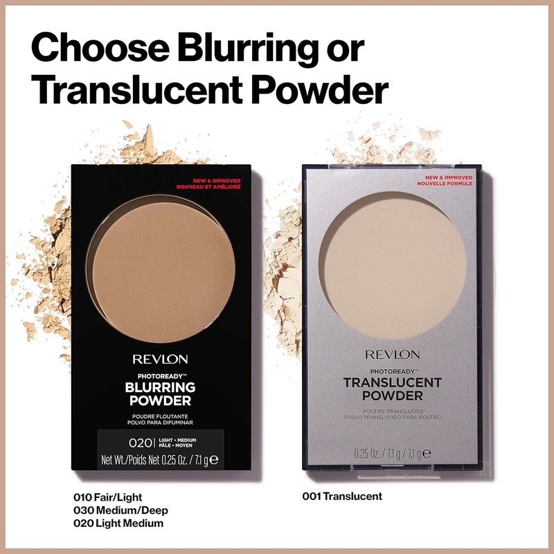 Revlon PhotoReady Blurring Face Powder - Longwear, Oil-Free Makeup for Flawless Finish | 0.25 oz, Light Medium