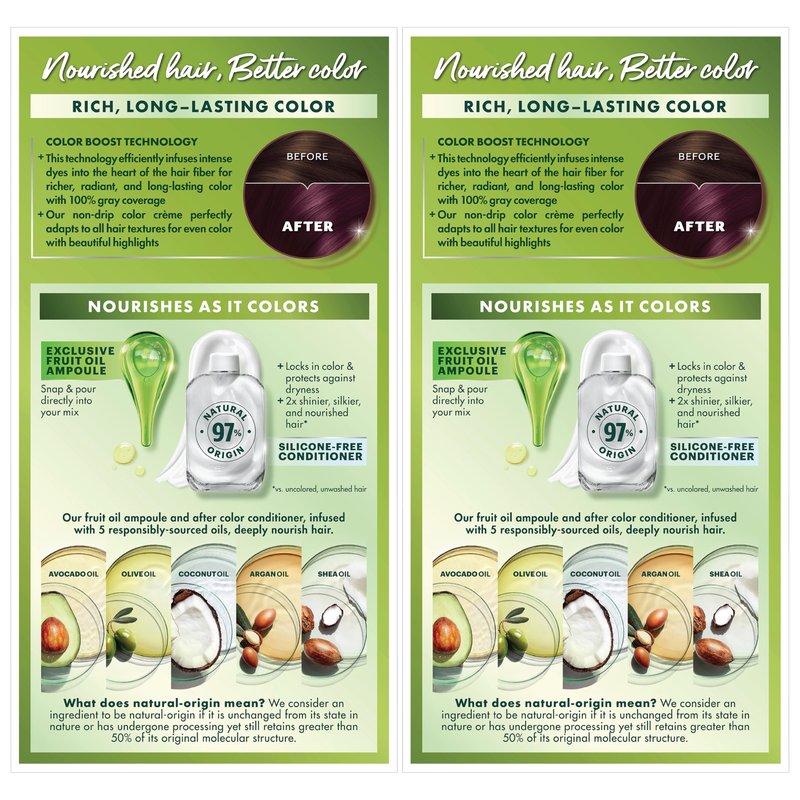 Garnier Nutrisse Ultra Crème Hair Color, Permanent Hair Dye with 100% Gray Coverage, Vegan & Cruelty-Free, 362 Darkest Berry Burgundy (Raspberry Jam), 2 Count