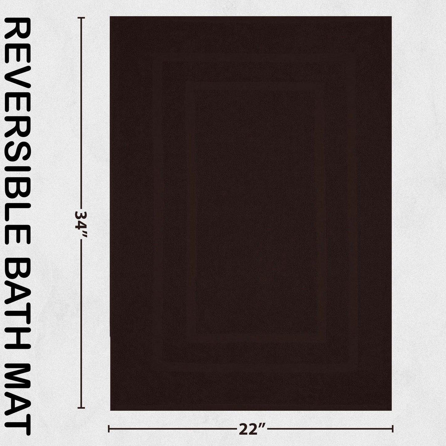 GOLD TEXTILES Premium Chocolate Brown Bath Mat - 2 Pack 22x34 Inches - Not a Bathroom Rug - 100% Ring Spun Cotton - Highly Absorbent & Non Slip Shower Bathroom Floor Mat Towel - Machine Washable