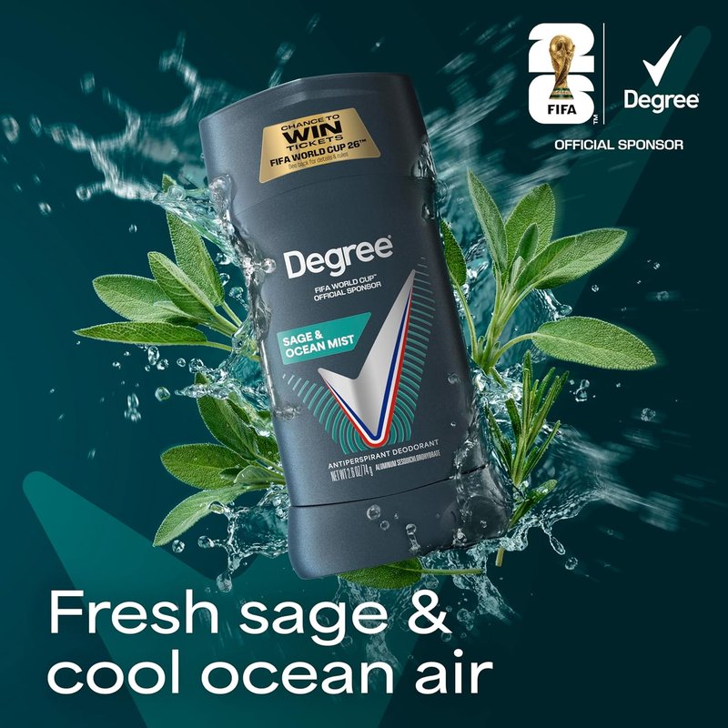 Degree Men Antiperspirant Deodorant - Sage & Ocean Mist | 72-Hour Sweat & Odor Protection, 2.7 oz