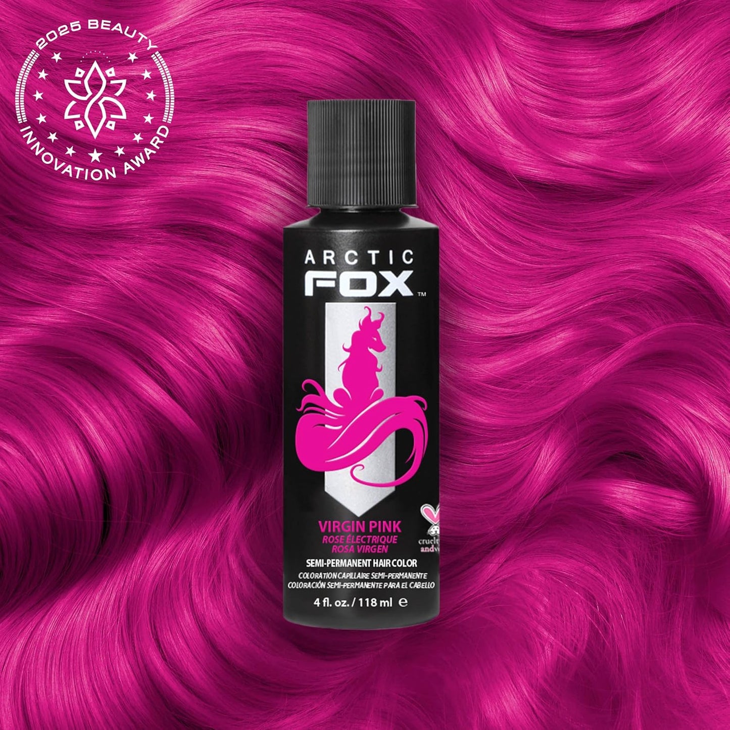 Vegan Semi-Permanent Hair Color Dye - Arctic Fox Virgin Pink | 4 Fl Oz, Cruelty-Free Formula