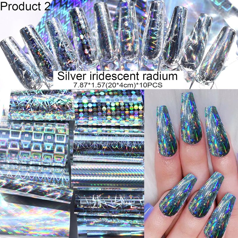 Nail Art Transfer Foils - 60 Mixed Designs with Dried Flowers, Iridescent & Marble | Includes Engraving Pen 7.87 x 1.57 Inches