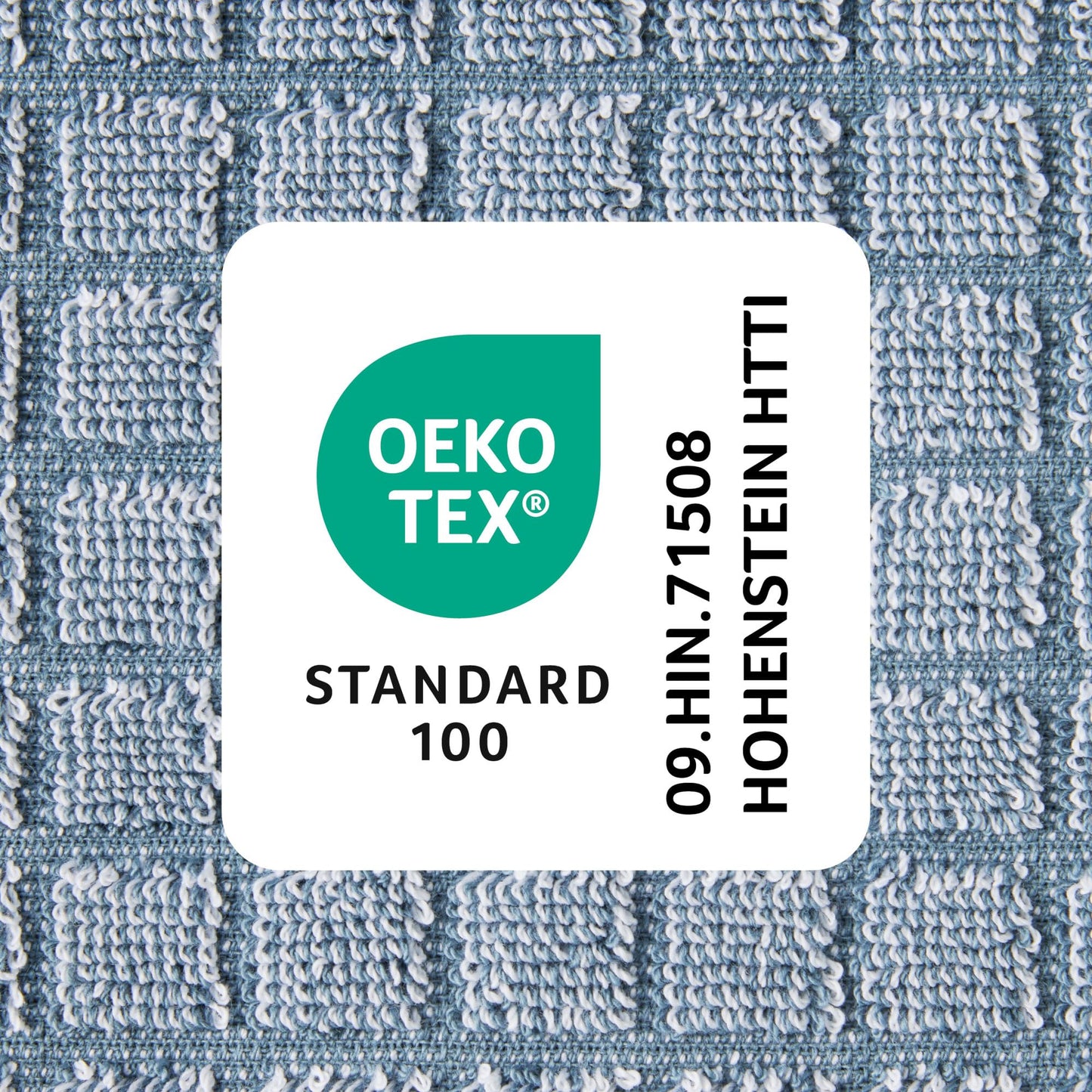 TOWN & COUNTRY EVERYDAY 4-Piece Textured Windowpane Washcloth Set, 13x13-Inch, 100% Cotton, Plush & Absorbent 550GSM, Blue