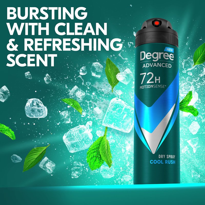 Degree Men Antiperspirant Deodorant Dry Spray Cool Rush 3 count Deodorant for Men With MotionSense Technology 3.8 oz
