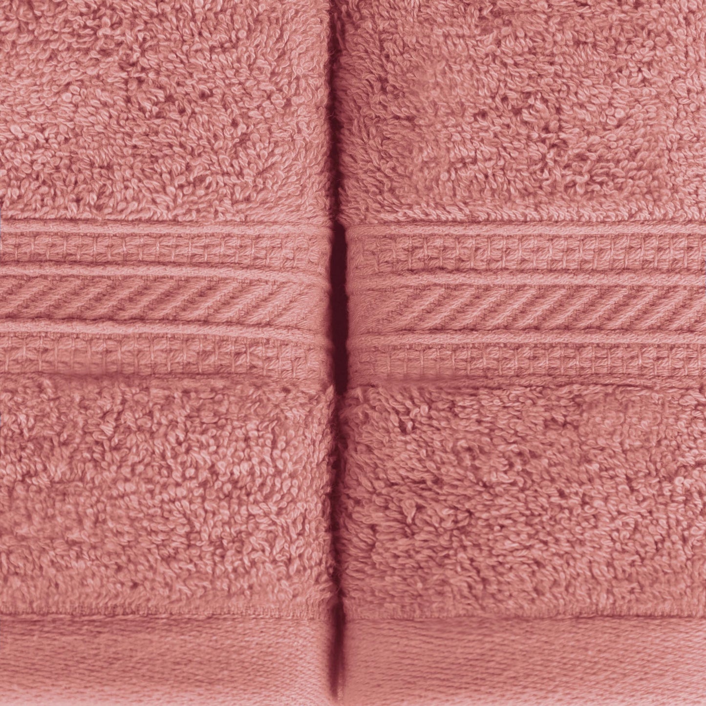 Superior 700 GSM Long Staple 100% Combed Cotton, Durable, Plush and Absorbent 6-Piece Single Ply Towel Set - Blush