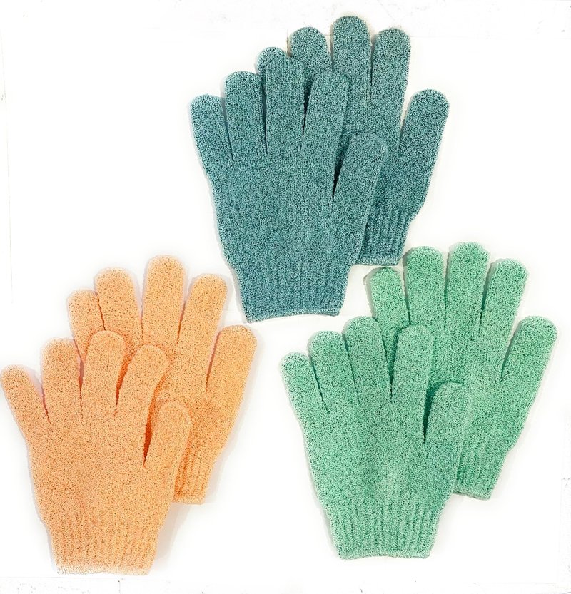 Exfoliating Bath Gloves, Body Scrub Gloves, Dead Skin Cell Remover for Beauty Spa Massage, Skin Shower Body Scrubber- (3 Pairs, 6 Pcs)