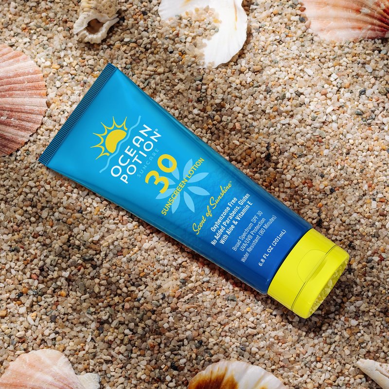 Ocean Potion SPF 30 Sunscreen Body Lotion, Broad Spectrum UVA/UVB Protection with Aloe and Vitamin E, Water-Resistant Non-Greasy Sunscreen, 6.8 oz