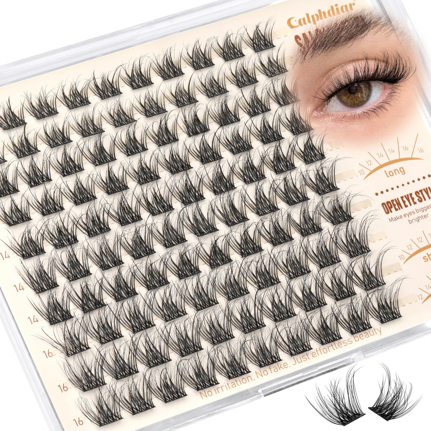 Wispy Lash Clusters Fluffy Eyelash Clusters Natural Spider Lashes Clusters D Curl Cluster Eyelash Extensions Individual Lashes 10-16mm Eyelashes Cluters DIY Soft Glam Lash Extensions