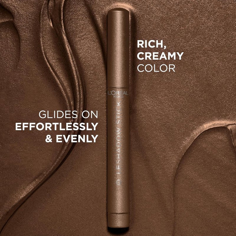 L'Oreal Paris Le Shadow Stick Eyeshadow - Blendable, Smudge-Resistant Cream in Brown Abyss | 0.05 Oz