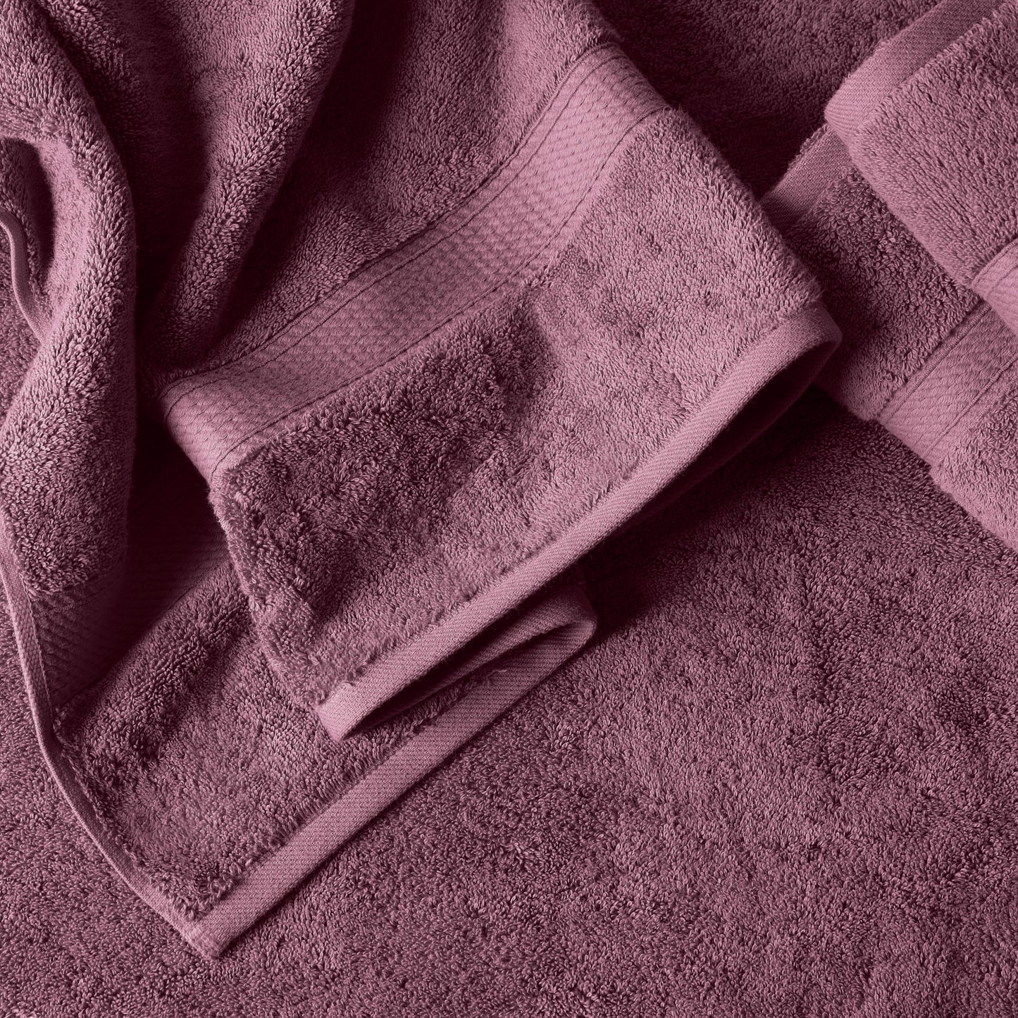 SUPERIOR Egyptian Cotton Pile 6 Piece Towel Set, Includes 2 Bath, 2 Hand, 2 Face Towels/Washcloths, Ultra Soft Luxury Towels, Thick Plush Essentials, Guest Bath, Spa, Hotel Bathroom, Plum