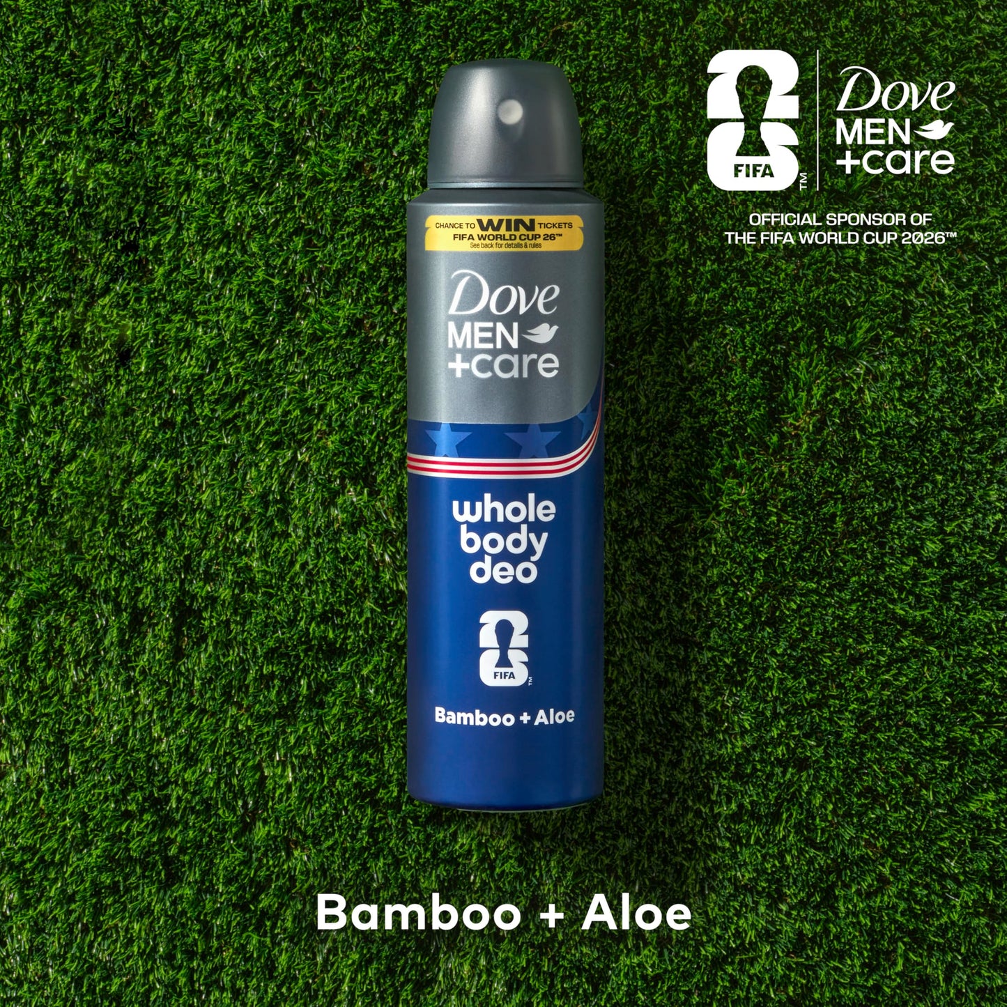 Dove Men+Care Whole Body Deo Aluminum Free Deodorant Spray Bamboo + Aloe Suitable from Pits, Privates, to Feet 4 oz