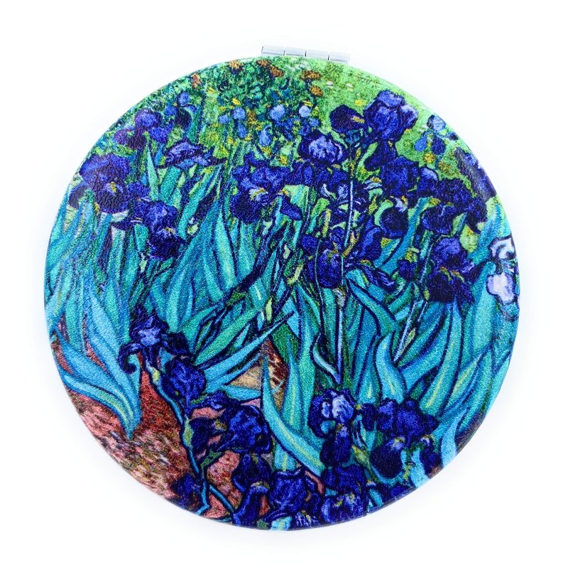 Aeisage Pocket Mirror for Women Small Travel Mirror Magnifying Van Gogh Irises Flower Purse Mirror Compact Unique Gift for Artistic Mom