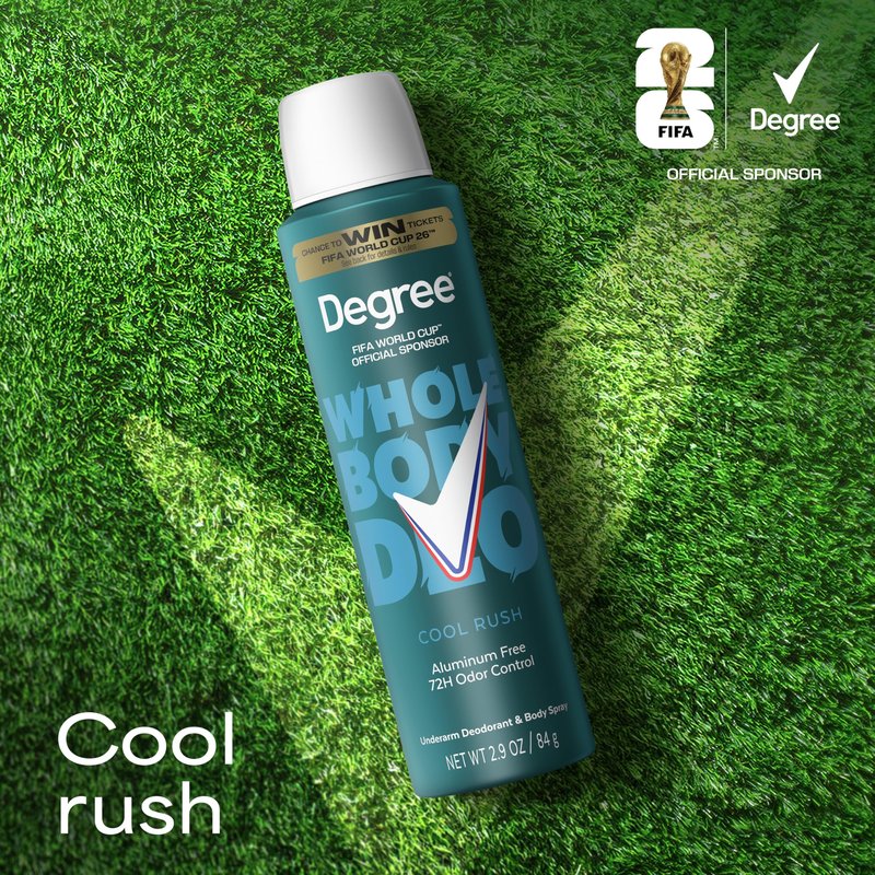 Degree Men Whole Body Deodorant Cool Rush Scent Aluminum Free 72H Odor Protection 2.9 oz