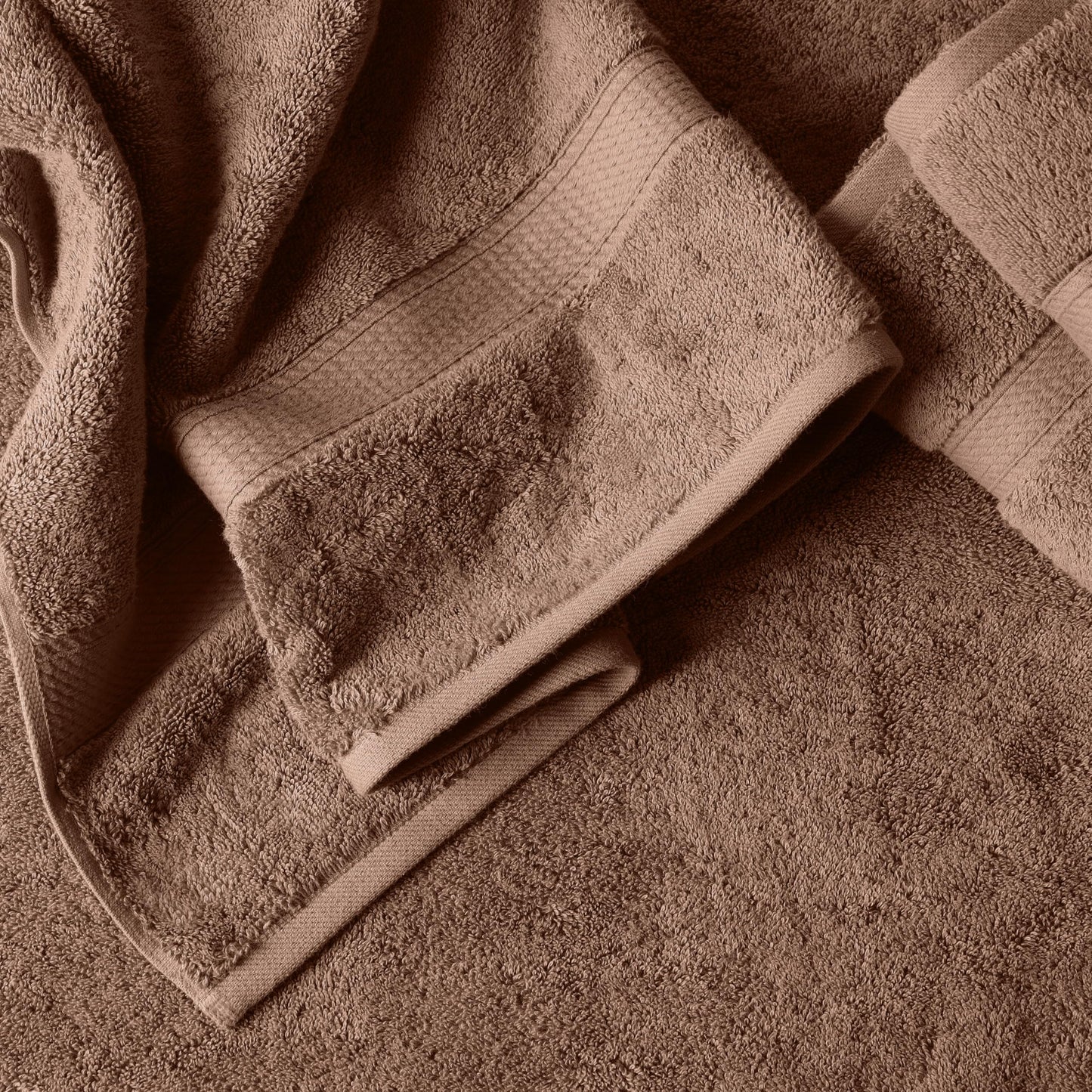 SUPERIOR Egyptian Cotton Pile 6 Piece Towel Set, Includes 2 Bath, 2 Hand, 2 Face Towels/Washcloths, Ultra Soft Luxury Towels, Thick Plush Essentials, Guest Bath, Spa, Hotel Bathroom, Chocolate