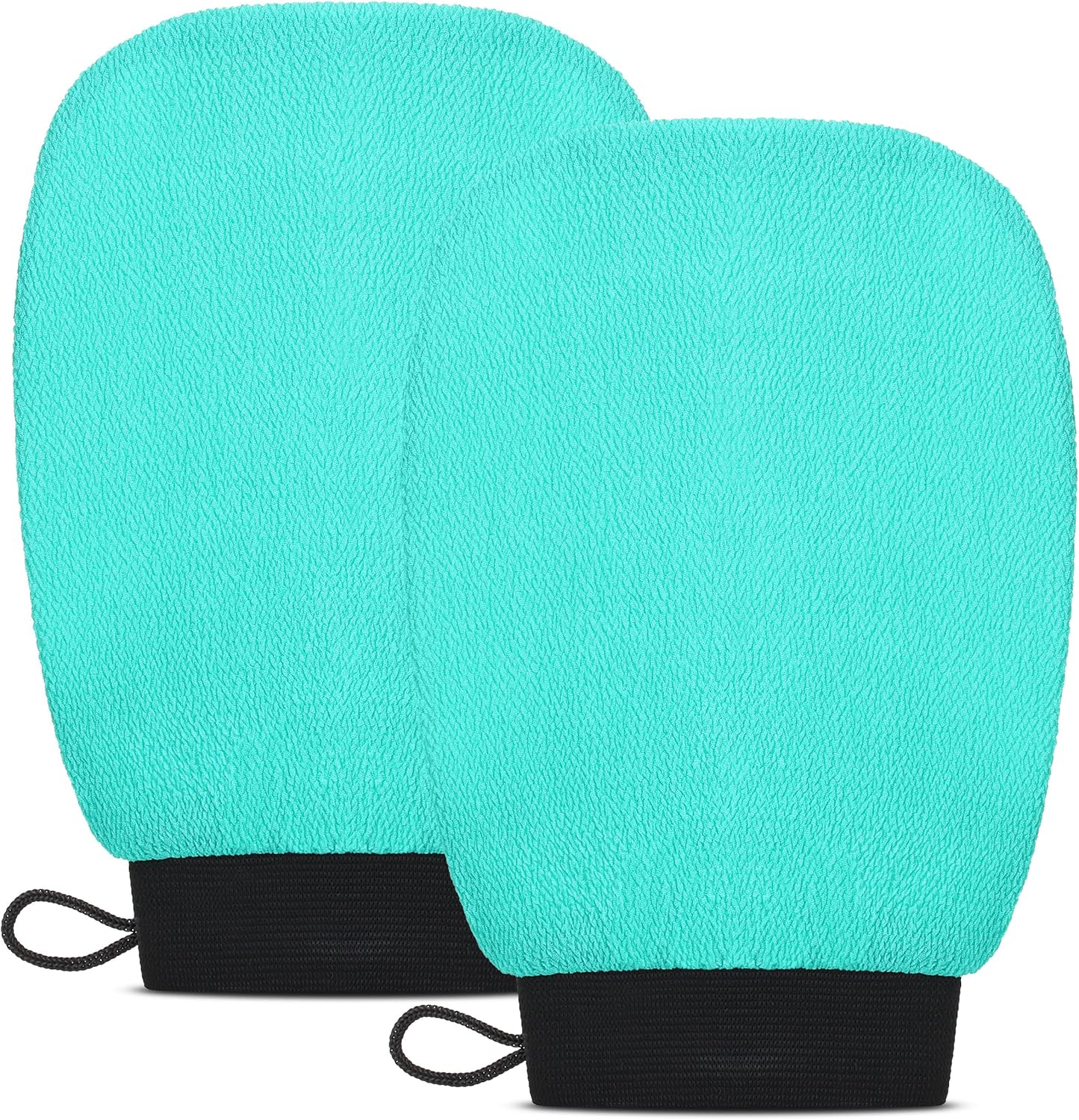 Valitic Exfoliating Glove Body Scrubber - Korean Style Dead Skin Remover & Shower Exfoliator | Turquoise Pair